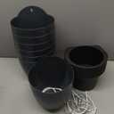 7Pack Self-Watering Plant Flower Pot Wall Hanging Plastic Planters Size 7 inch with 7 Hooks Fit for Plants Flowers Indoor Outdoors,Black