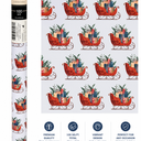 LaRibbons Christmas Wrapping Paper Jumbo Roll with Red Pom Pom, Classic Sled Design Gift Wrap Set for Christmas, Holiday, Party Celebration, 30 Inch X 40 Feet (100 sq. ft.)