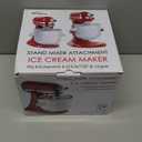 Ice Cream Maker Attachment for KitchenAid, Fits KitchenAid 4.5/5QT & 6QT Mixers, Frozen Ice Cream & Sorbet Gelato Maker, 2 Quart, White