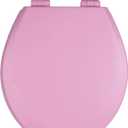 Toilet Seat, Slow Close, Soft Touch, Ultra-Smooth Matte Finish (No Orange-Peel Texture), Premium Moulded Wood, Quick Release, PIKLiDS (Pink, Round)