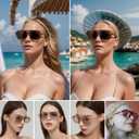 JOVAKIT Retro Aviator Sunglasses for Women Men Fashion Rectangle Sun Glasses Luxury Round Temples Designer UV400 Protection (Tortoise/Brown)