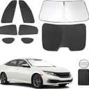 Window Shades for Honda Civic 2016-2021 Accessories Car Side Full Windows Rear Triangular Windshield Sun Shade Sun UV Rays & Privacy Protection for Camping,Napping,and Relaxing 8PCS