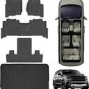Floor Mats & Trunk mat for 2018-2023 2024 Ford Expedition MAX (Only Fit MAX 7 Seats) (2 Row Bucket Seat),TPE All Weather Protection 3 Rows Car Floor Liners with Cargo Liner Accessories