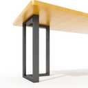 Luffioner Metal Table Legs Bench Legs, Heavy Duty Square Tube Desk Legs Furniture Legs for Coffee/Dining/Side Table (L Shape, 28"X 17.7")