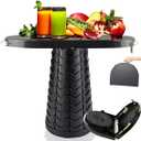 Portable Folding Table and Stool 2 in 1, Lightweight Collapsible Table for Camping Picnic Beach, Small Foldable Table for Party