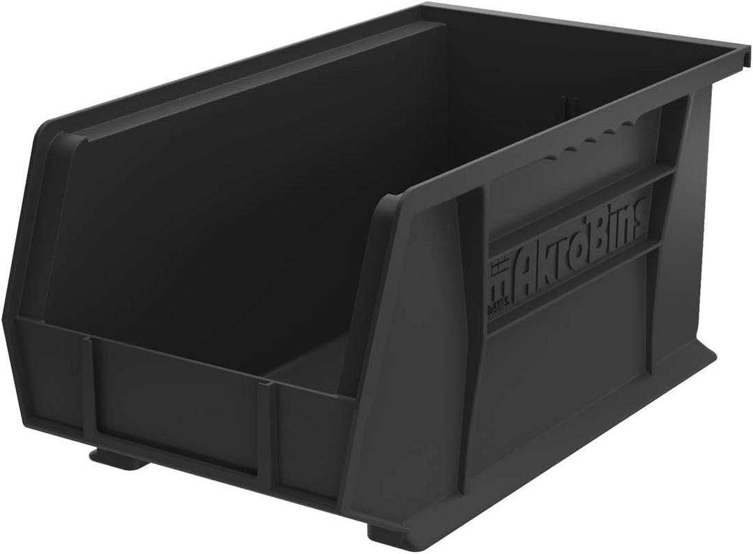 Akro-Mils 30240 AkroBins Plastic Storage Bins, 15"x8"x7", Black, 12-Pack
Space-Saving Stackable Bins for Garage, Pantry, Craft Organization