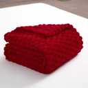 Red Throw Blanket 50"60" inches Gifts for Mom Fuzzy 3D Jacquard Decorative Flannel Fleece Super Soft Plush Cozy Blanket for Couch Sofa Chair Lightweight