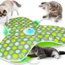 Interactive Cat Toys for Indoor Cats & Kittens - Automatic Hide & Seek Toy with Feather Tail,Squeaky Mouse Sounds, Motion Activated,USB Rechargeable Boredom Relief & Self Play Enrichment Game