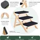 Dog Stairs/Ramp for Bed, Wooden 2-in-1 Foldable Pet Stairs & Ramp (3 Steps)