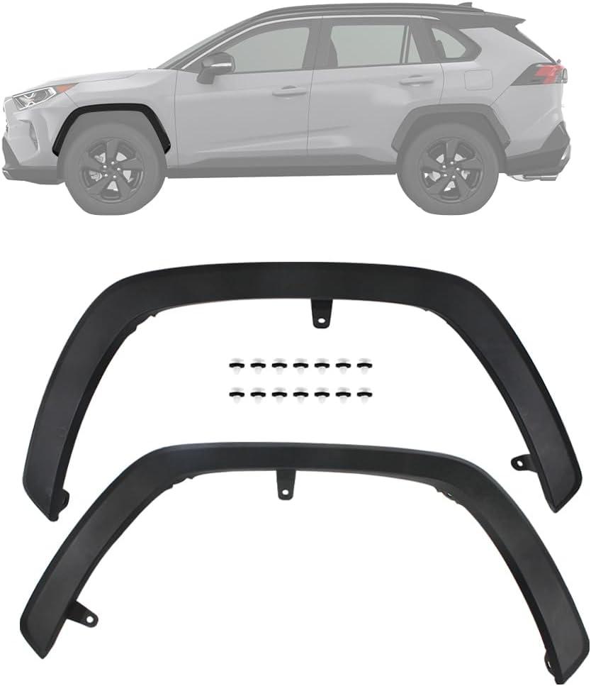 COOL STAR Front Fender Flares Compatible with Toyota Rav4 2019-2024 7560242160 756020R090 7560142160 756010R090 Left and Right 2 Pcs