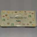 Tobio's Mini Watercolor Kit Pocket Wooden Watercolor Paint Set with 8 Grids Palettes Watercolour Watercolor Pen Sketchbook Travel Paint Kit (1 Set)