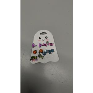 6 Pair  Hat Pumpkin Bat Candy Cats Earrings