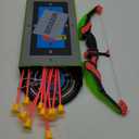 TEMI Bow and Arrow Set for Kids - Archery Toy Set - LED Light Up with Suction Cup Arrows, Target & Quiver, Indoor and Outdoor Toys for Children Boys Girls (Green)