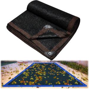 Riare 16x32 FT Pool Leaf Net Cover - Heavy-Duty Rectangle Mesh Pool Cover with Reinforced Grommets for Inground and Above Ground Winter Swimming Pools Cover for Catch Leaves, Blocks Debris