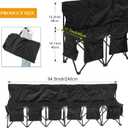 Wonderjune Folding Soccer Bench Portable Sports Team Bench with Pockets and Carrying Bag for Sports Team Outdoor Camp Travel Soccer Practice (Black,6 Seat)