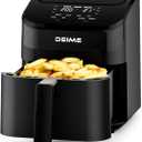 DEIME Air Fryer 4.5 Qt, Small Airfryer Digital Space Saving Compact, Bake, Reheat, Roasts for Quick Easy Meals, Mini Compact & Quiet, Nonstick & Dishwasher Safe Basket with Toast Rack (Black)