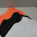 Real Essentials 3 Pack: Women's Dry Fit Crop Summer Tank Top - Gym Yoga Workout Sports Tee 3 Pack, Light Grey, Orange, Black, S