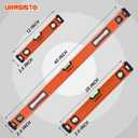 URASISTO 3-Piece Spirit Level Set, 12", 20", 40" Level Set with Magnetic Torpedo Level, 45/90/180Bubbles Measuring, Aluminium Alloy Levels with Carrying Bag