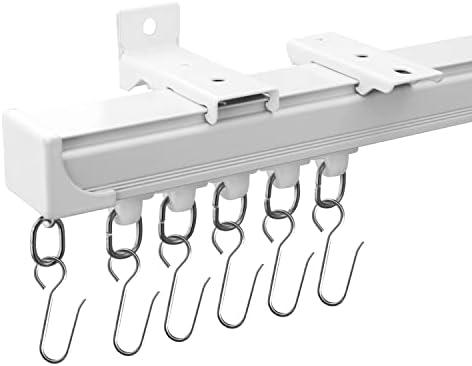 MaKefeile Curtain Tracks Ceiling Wall Mounted Heavy-Duty Curtains Rails Room Divider Curtain Track for Living Room Bedroom Room Shower Divider White 3 ft To 6 ft