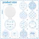 50 Pcs Blue Bow Compact Mirror Bulk Small Pocket Purse Round Mirror Portable Folding Makeup Blue Bow Mirrors Gifts for Women Coworker Employee Teacher