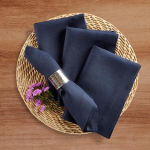 Solino Home Navy Linen Napkins Set of 4-100% Pure Linen Dinner Napkins 20 x 20 Inch for 4th of July, Summer - Fete Solino Home Navy Linen Napkins Set of 4-100% Pure Linen Dinner Napkins 20 x 20 Inch for 4th of July, Summer - Fete