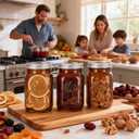 SUT Amber Wide Mouth Mason Jars 32 oz,9 Pack Quart Mason Jars With Airtight lids and Bands,Canning Jars 32 oz for Preserving,Meal Prep,Overnight Oats,Fermenting