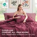 Bedsure Full Size Comforter Set - 7 Pieces Burgundy Full Bedding Set for All Seasons, Boho Contrasting Design Bed in a Bag with Comforter, Sheets, Pillowcases & Shams