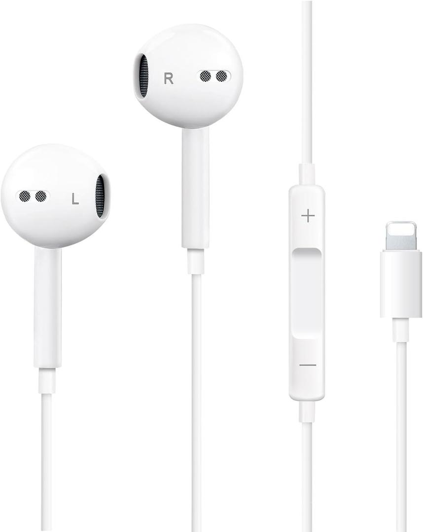 Headphones for iPhone Earbuds with Built-in Microphone & Volume Control, Wired Earphones Compatible with iPhone 14/ 13/ 12/ 11 Pro Max/ Xs Max/ XR/ X/ 7/ 8 Plus