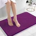 OLANLY Bathroom Rugs 24x16, Extra Soft Absorbent Chenille Bath Rugs, Rubber Backing Quick Dry, Machine Washable Bath Mats for Bathroom Floor, Tub and Shower, Home Decor Accessories, Purple