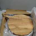 Nuenen 10 Pcs Round Wood Cutting Board with Handle Acacia Wooden Serving Kitchen Chopping Boards for Pizza, Bread, Cheese, Charcuterie, Fruit, Vegetables (Acacia)