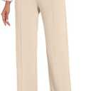 KICZOY Womens Dress Pants Stretchy Business Casual Work Pants Straight Leg Slacks for Office, Apricot, Size 10US