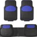 FH Group Heavy-Duty Rubber Car Floor Mats - Universal Fit, Trimmable, Climaproof - For Sedans, SUVs, Trucks - Blue