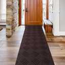 Runner Rugs 2FTx6FT Indoor Outdoor Hallway Runner Rubber Backing Non-Slip Carpet Washable Area Rugs Custom Sizes for Entryway Kitchen Bathroom Laundry Room Balcony Patio Brown