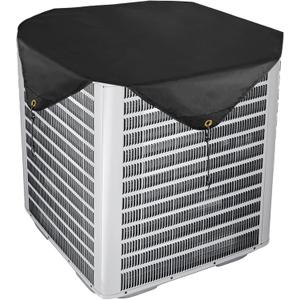 Air Conditioner Covers for Outside Units, Central AC Cover for Outdoor Unit Heavy Duty Water-Resistant Top Cover 32 x 32 Inch, Black