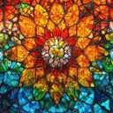 Stained Glass Flower of Life Puzzles for Adults 1000 Pieces, Impossible Hard Difficult Challenging Puzzles for Adults, Colorful Mosaic Flower of Life Jigsaw Puzzle 1000 Pieces
