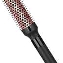 Hopopower  Curling Iron Brush Ceramic Double PTC Heated Round Hair Curling Comb, Tourmaline Ionic Hot Hair Curler Thermal Brush Blowout Dual Voltage for Traveling (1.25inch)