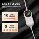 Heated Electric Blanket Wearable Throw - Heated Wearable Robe with Sleeves and Foot Pockets - Heating Blanket with 10-Level Heating Auto-Off Flannel Heated Hoodie for Adults(50''x75'', Black)