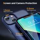 Miracase Magnetic for iPhone 13 Case 6.1 inch (Compatible with MagSafe)with 2X Screen Protectors Military-Grade Protection, Anti-Fingerprint Translucent Matte Phone Case Cover, Dark Blue