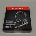 Wireless Headset, Trucker Bluetooth Headset with Microphone Noise Canceling & Mute, Bluetooth Headphones with USB Dongle for Cell Phone Computer Call Work Home Office Meetings Teams Skype (White Gold)