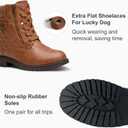 Vepose Women's Combat Ankle Boots Lace up Comfortable Short Booties Low Heel (12, Brown)