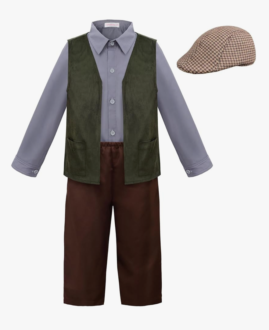 ReliBeauty Kids Colonial Costume Boys Victorian Costume for Boys Size 6-7/140