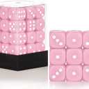 36 of Pack 12MM 6 Sided MINI Dice Set,Solid Pink Game Dice Set, 6 Sided Standard Colored Dices for Tenzi, Bunco or Teaching Math,with Portable Plastic Box(Pink)