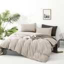 Luxlovery Beige Khaki Comforter Cal King Cream Bedding Set California King Oatmeal Solid Beige Coffee Blanket Quilts Soft Breathable Cream Taupe Comforter Set