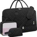 Extra Large Travel Duffle Bag, Weekender Bag for Women with Shoe Compartment, Personal Item Travel Gym Bag with Wet Pocket, Carry on Overnight Bag for Airplanes Hospital Black