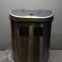Motion Sensor 18-gal Stainless Steel Dual Unit Trash Can Multi Color Silver Semi-Circle Plastic Fingerprint Proof Quiet Close