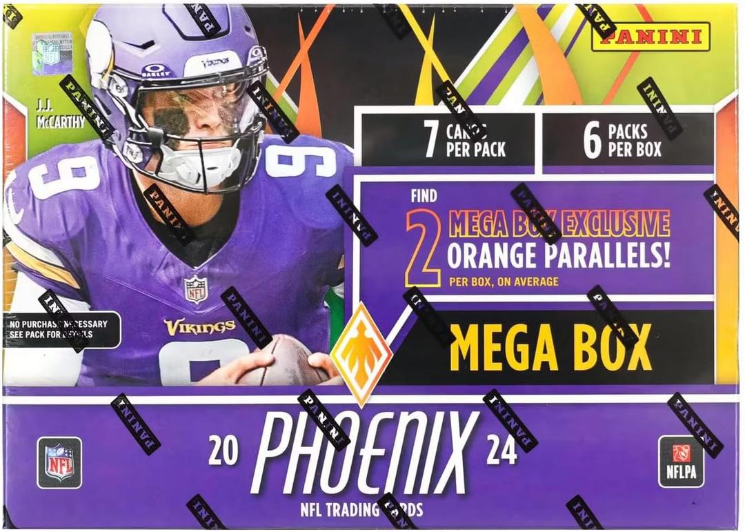 Panini 2024 Phoenix Football Hobby Mega Trading Card Box (Two Exclusive Orange Parallels Per Box)