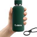 Small Water Bottle 12oz with Clip, Double Wall Stainless Steel Vacuum Small Insulated Water Bottle Keeps Drinks Cold 24 Hrs/Hot 12 Hrs for Kids Handbag School BPA Free (Emerald Green) (11.8 Ounces)