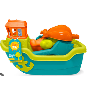7-piece Pirate Ship Beach Toy Set designed for imaginative outdoor play