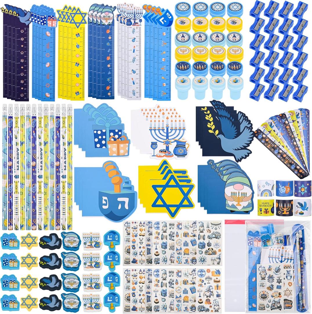 216Pcs Hanukkah Pencils Party Favors Supplies Hanukkah Gift wood Pencils Bulk Chanukah Themed Goodie Bag Stuffers Classroom Rewards