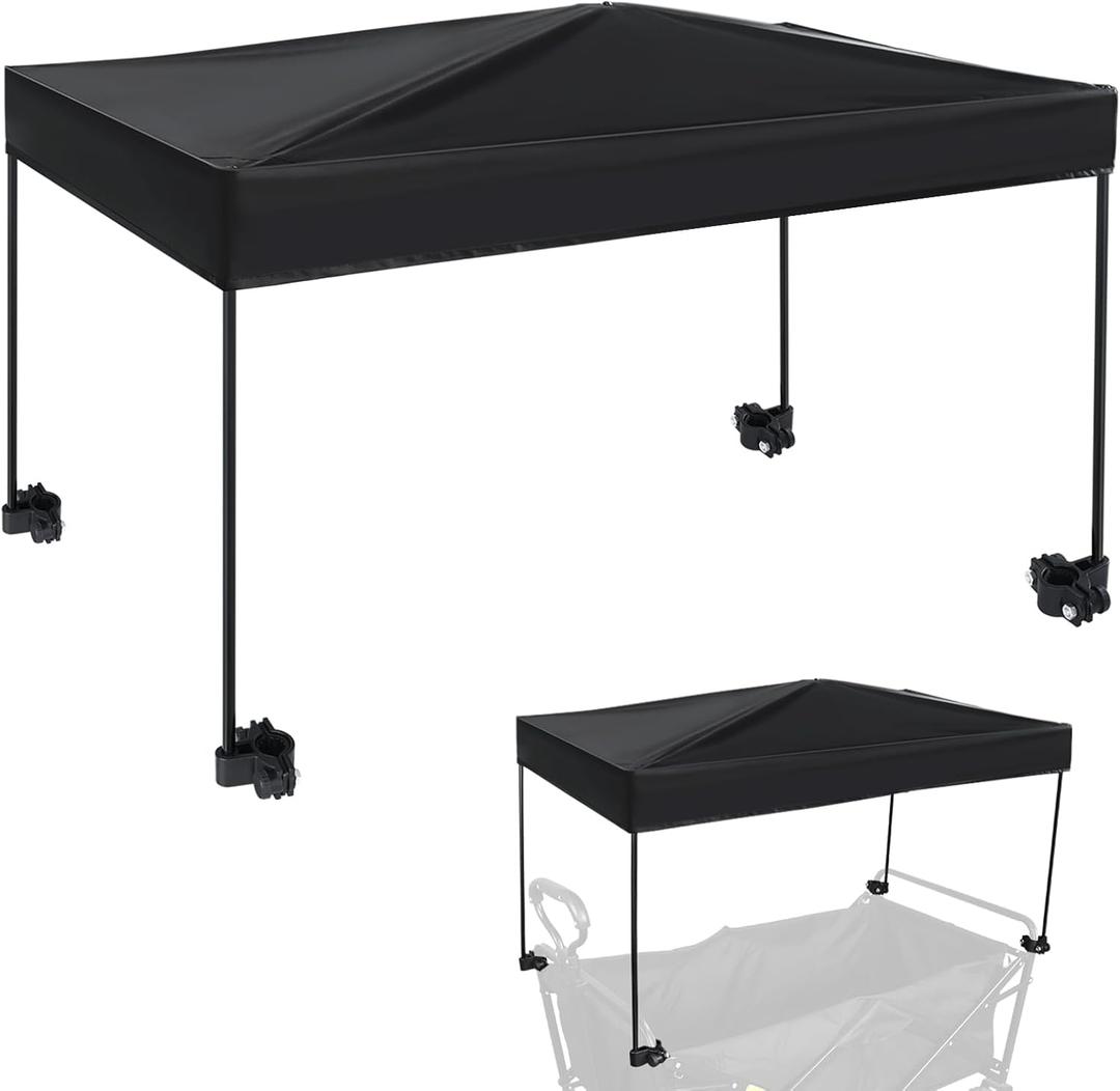 Wagon Canopy Cover Garden Push Awning Portable Outdoor Stroller Accessories Awning for Garden Wagon,Shopping,Camping (Suitable for Folded,Gathering Folded Wagon) 19.7 * 35.4 inches